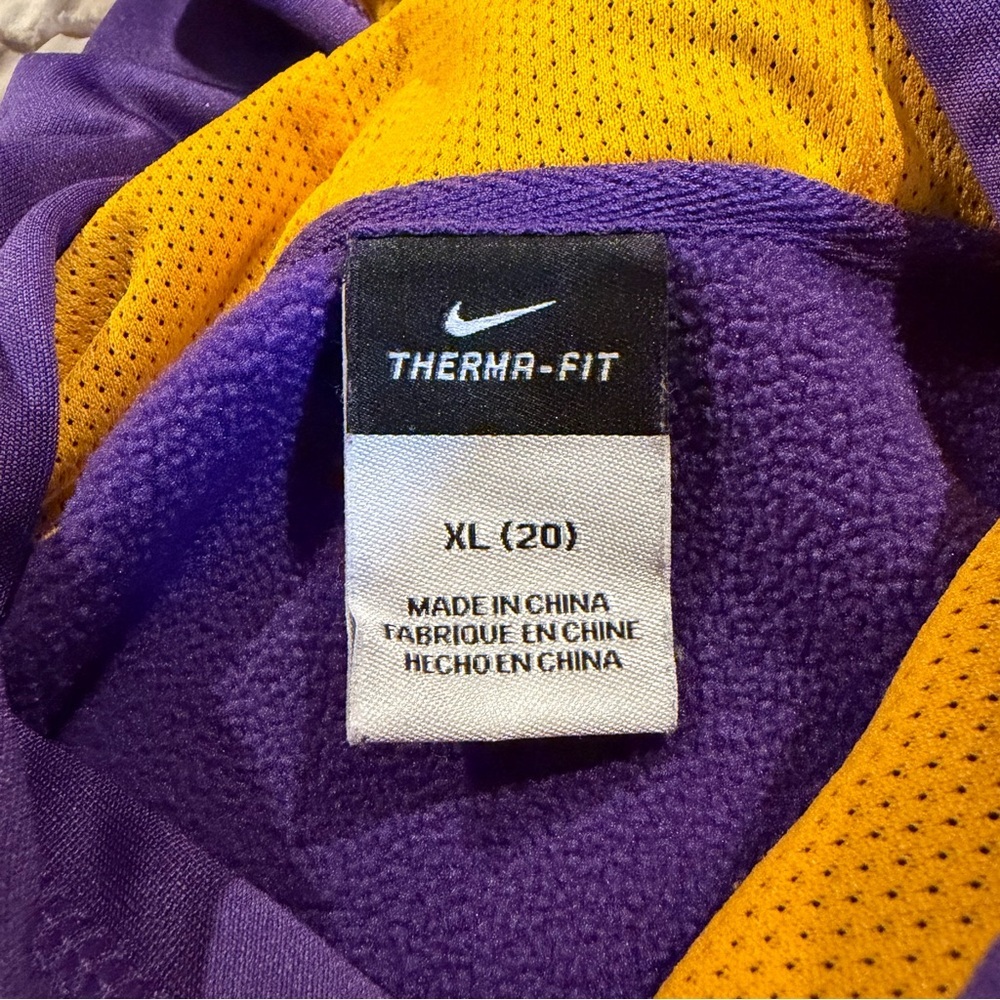 Nike Men’s LSU Tigers Therma-FIT Hoodie Purple Gold Pullover Sweatshirt XL - Picture 4 of 9